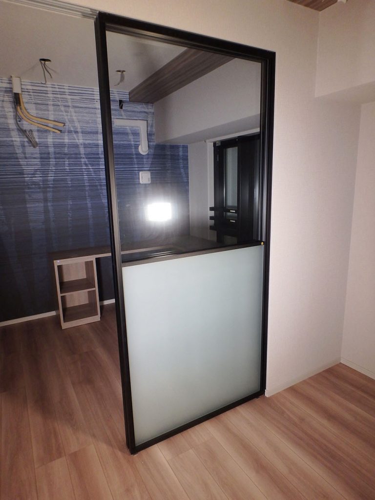 RAW11 展示品 ガラス引戸 引き戸 扉 室内 下部スリガラス レール付き W1880 H2100